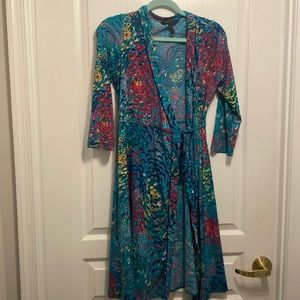 BCBG MAXAZRIA Colorful Wrap Dress size Small